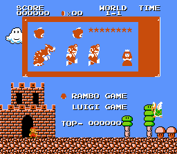 Super Mario 4 Rambo Title Screen